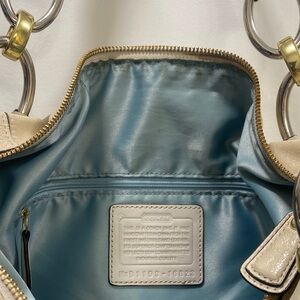 Coach Beige and Blue Shoulder Bag